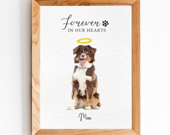 Personalized Pet Sympathy Gift, Dog Memorial Gift, Custom Pet Portrait, Pet Bereavement Gift, Pet Portrait From Photo, Cat Loss Gift
