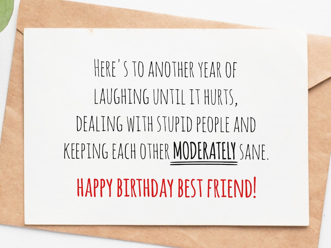 Best Friend Birthday Card, Funny Birthday Card for Bestie, Bff Card ...