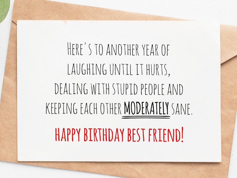 Best Friend Birthday Card Funny Birthday Card for Bestie Bff Etsy
