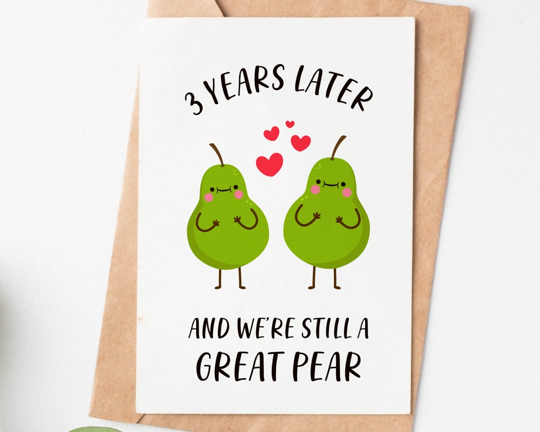 3 Year Anniversary Card, Great Pear Funny Love Card, Husband or ...