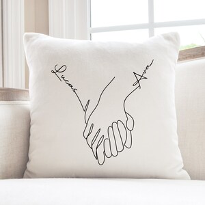Couple Pillow Case, Custom Names Pillow Cover, Personalized Valentines Day Gift for Him Her, Anniversary Gift for Husband or Boyfriend