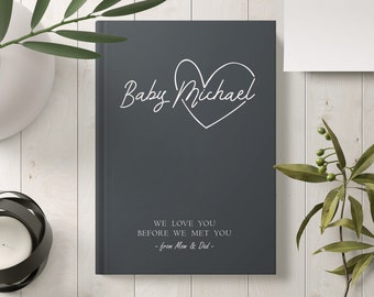 Libro de recuerdos del bebé, regalo personalizado de la ducha del bebé, diario del bebé personalizado, recuerdo del bebé, libro de hitos del bebé, cuaderno del bebé, diario del embarazo