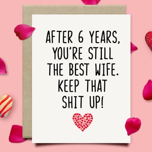 6th Anniversary Card For Wife, Iron Anniversary Gift For Her, 6th Wedding Anniversary Gift, 6 Year Anniversary Gifts For Women