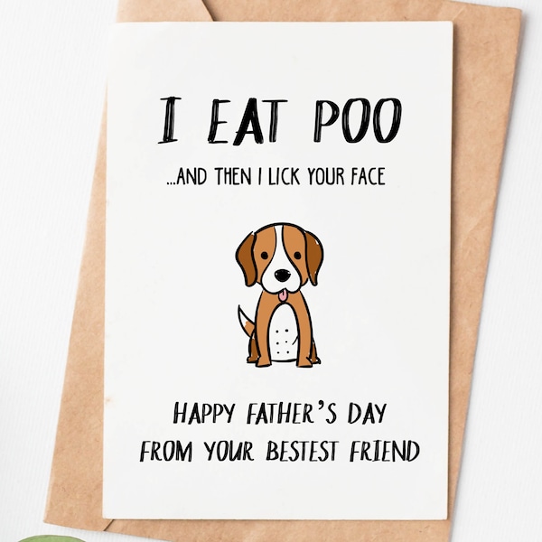 Happy Fathers Day Card From Dog, Dog Dad Card, Funny Fathers Day Gift For Dog Dad, Dog Dad Gift, Dog Lover Card, Dog Lover Gift