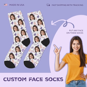 Personalized Birthday Socks, Custom Face Socks, Funny Birthday Gift for Friend or Coworker, 30th 40th 50th Birthday Gift for Men or Women