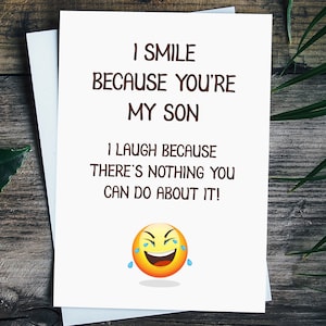 Funny 21st 30th 40th 50th Birthday Card For Son, Son Greeting Card, Son Christmas Card, Son Birthday Gift, Son Christmas Gift