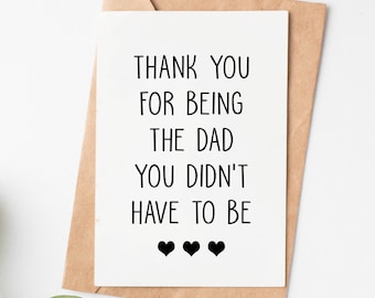 Step Dad Card, Fathers Day Card For Stepdad, Stepfather Thank You Card, Bonus Dad Birthday Card, Fathers Day Gift For Step Dad