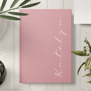Personalized Pink Journal, Bridesmaid Gift, Custom Wedding Notebook, Bridal Shower Gift, Wedding Planner, Bride To Be Gift, Christmas Gift