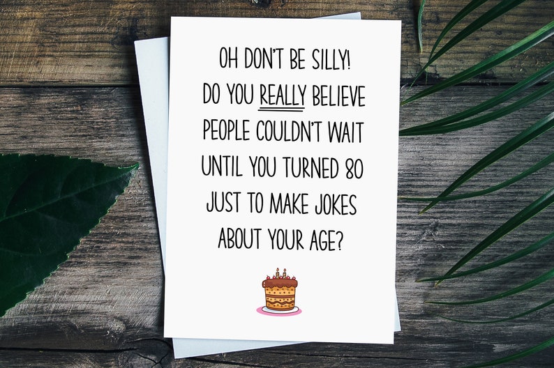 Funny Age Joke 80th Birthday Card Rude 80th Birthday Card For Etsy