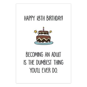 Funny 18th Birthday Card For Girl Or Boy, Daughter Birthday Card, 18th Birthday Gift For Son, Turning 18 Card For Niece Or Nephew image 2