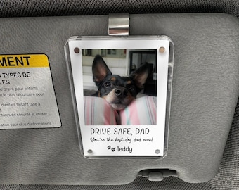 Custom Dog Photo Car Visor Clip, Fathers Day Gift from Dog, Personalized Dog Dad Gift, Dog Lover Gift, Dog Owner Gift