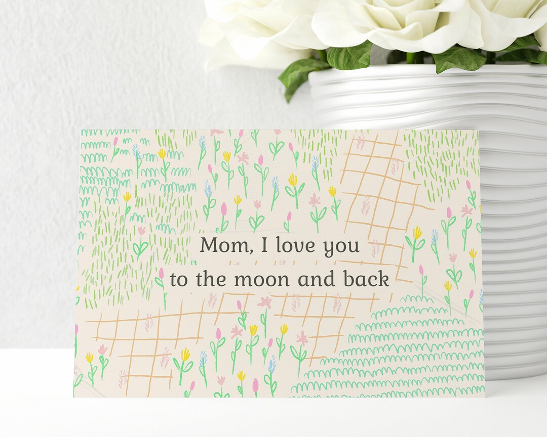 I Love You Mom Card, Happy Mother's Day Card for Mom, Mom Birthday Card ...