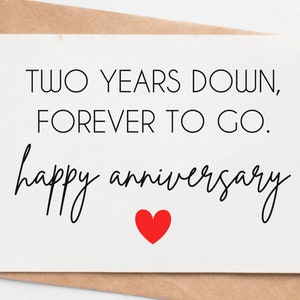 2nd Wedding Anniversary Card For Husband Wife, Second Anniversary Card For Boyfriend Girlfriend, Cotton Anniversary Gift For Him Her