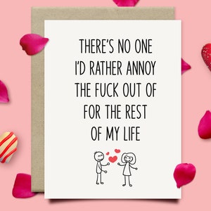 Rude Valentines Day Card For Husband Or Wife, 1st Anniversary Card For Boyfriend Or Girlfriend, Paper Anniversary Gift For Him Her
