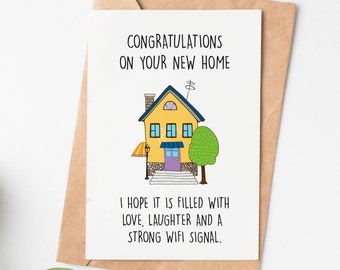 Funny New Home Card, Housewarming Card For Friend, New House Congratulations Card, House Moving Card, Housewarming Gift, First Home Card