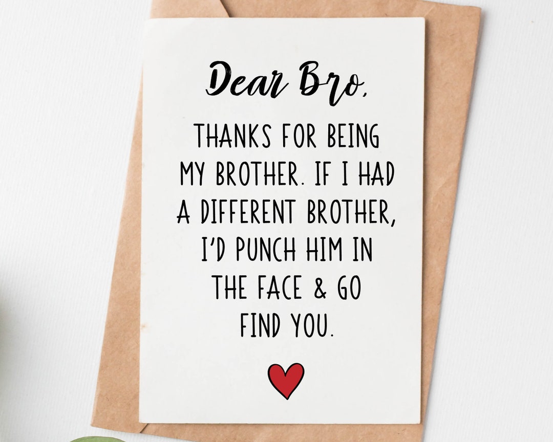 Funny Brother Birthday Card, Brother Birthday Gift, Brother Christmas ...