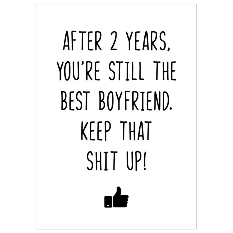 2nd Anniversary Card for Boyfriend 2 Year Anniversary Gift Etsy