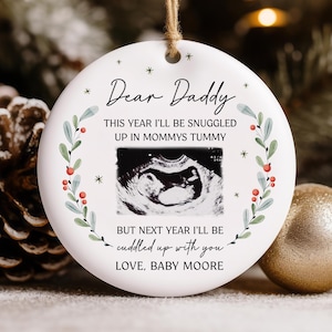 Custom Ultrasound Ornament, Expecting Dad Gift, Pregnancy Announcement Keepsake, New Dad Gift From The Bump, Sonogram Ornament