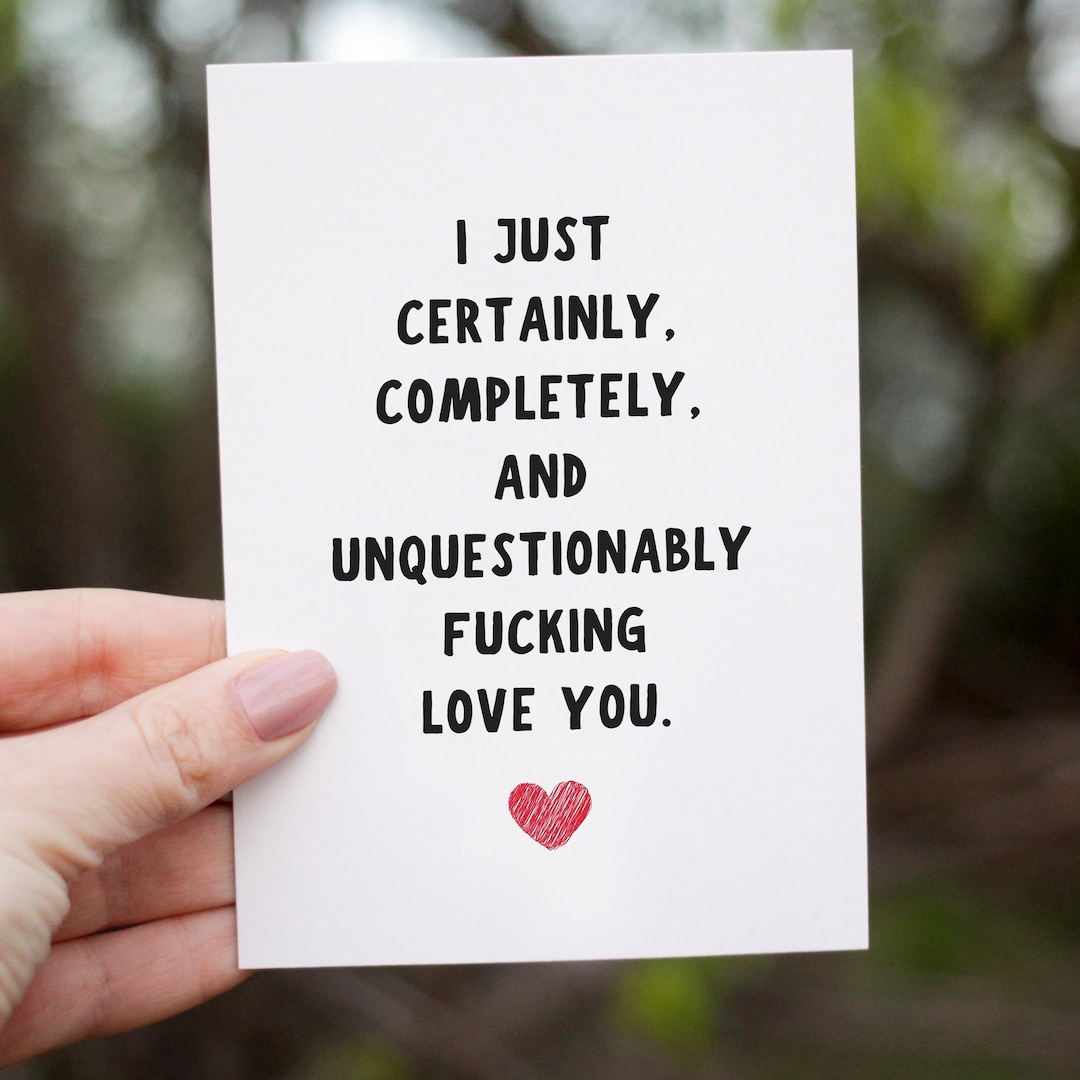 Funny Valentines Day Card for Him or Her, Rude Anniversary Card for ...