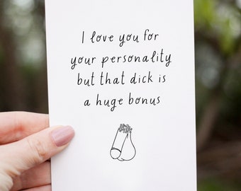 Naughty Valentines Day Card For Him, Sexy Love Card For Men, Funny Anniversary Card For Husband Or Boyfriend