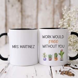 Coworker Gift Personalized, Custom Retirement Gift, Succulents Pun Coffee Mug, Funny Christmas Gift for Coworker, Corporate Gift