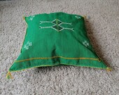 Green Pillowcase Style morocco berber hand woven 20x20 inches -customizable cover pillow