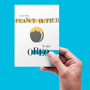 Bestie Card | Anniversary Card | Parent Trap Oreo and Peanut Butter Message Card | Funny Card for Friends | BLANK INSIDE
