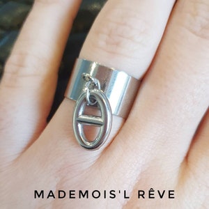 Bague acier inoxydable bague argent bague breloque Rock You, Rebelle Chic, Elle ou Dream en acier chirurgicale Bague ELLE 10 mm