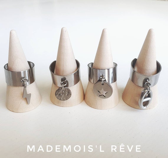 10 Bagues Vierges Réglables En Acier Inox - Styles Variés Pour Fabrication Bijoux DIY (or/argent)