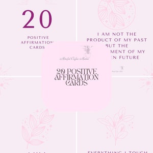20 cartões de afirmação positiva
