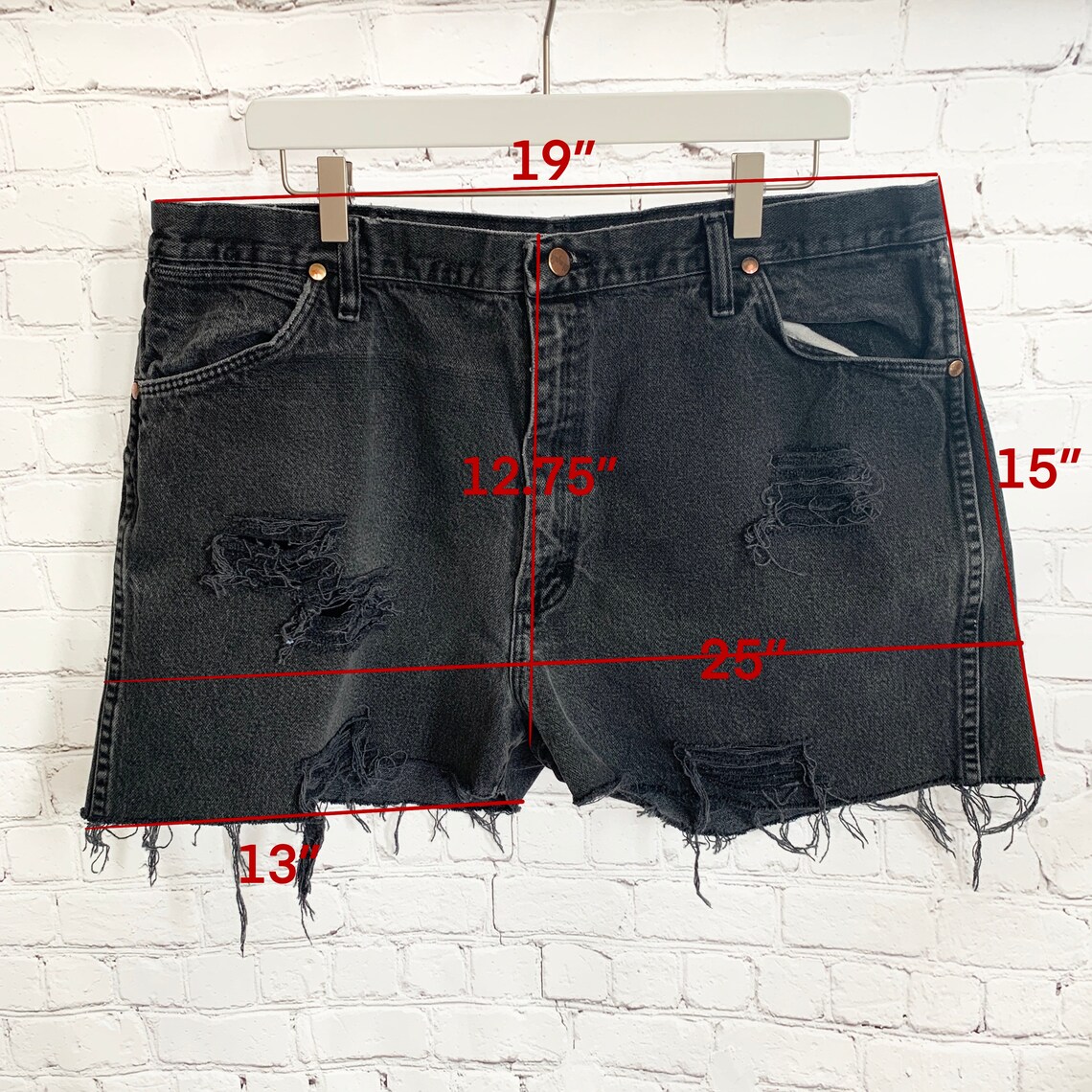 Wrangler Shorts 38 Waist Vintage High Waisted Distressed | Etsy