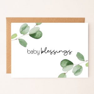 Cartões de bênçãos para bebês - Download instantâneo - PDF - Chá de bebê neutro - Novo bebê neutro - Bênçãos para bebês - Chá de bebê verde