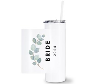 Bride Tribe, Bride Tumbler, 2024 Bride, Bride Merch, Bride Merchandise, Bride Cup, Wedding Cup, Wedding Tumbler, White Tumblers With Straw