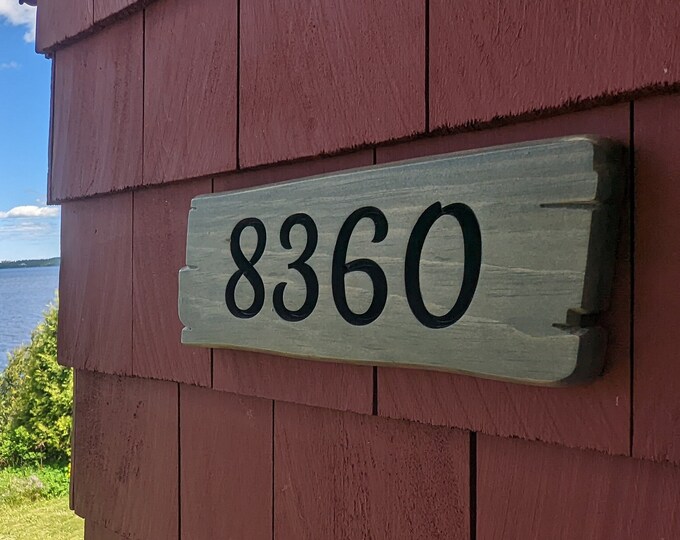 Personalized rustic carved outdoor sign with large numbers, perfect for Home, Ranch, Cabin, Cottage, Street, Garden, Patio or Business