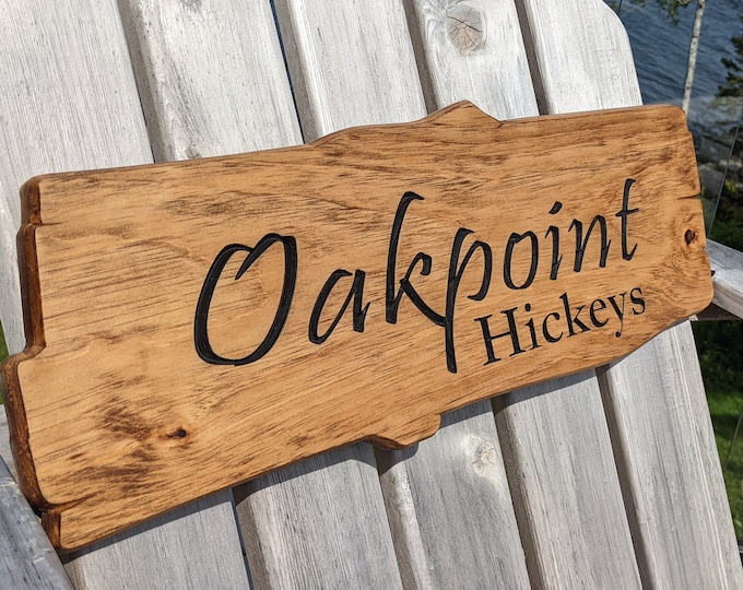Double sided personalized rustic carved outdoor sign , perfect for Home, Ranch, Cabin, Cottage, Street, Garden, Patio or Business