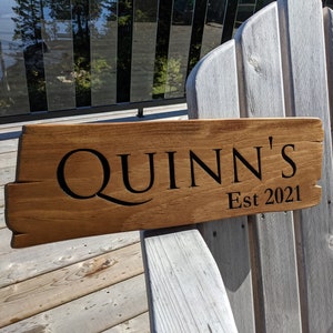Personalized Carved Wood Sign: Rustic Outdoor Home Decor