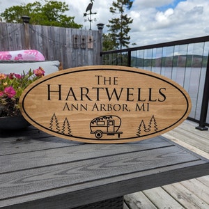 Custom Carved Wood Sign: Personalized Outdoor Cabin Decor