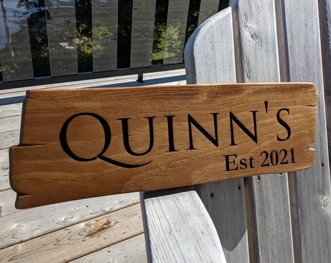 Personalized rustic carved outdoor name sign , perfect for Home, Ranch, Cabin, Cottage, Street, Garden, Patio or Business