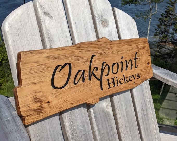 RUSHED PRODUCTION Personalized rustic carved outdoor sign , perfect for Home, Ranch, Cabin, Cottage, Street, Garden, Patio or Business