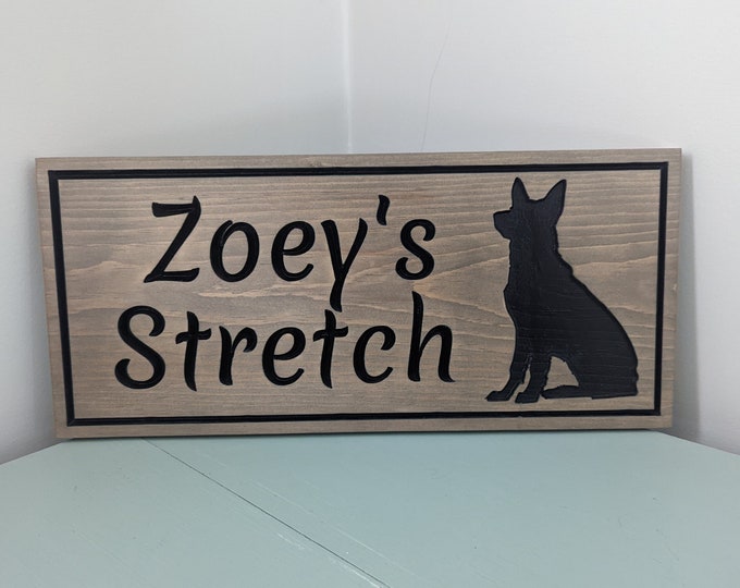 Engraved Wooden Dog Sign - All Breeds Available