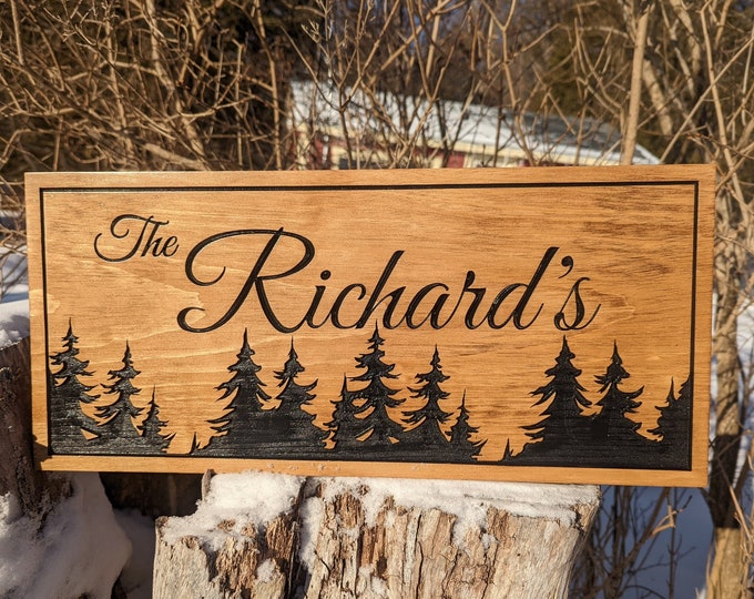 Forest Family Name Sign for Homes or Cottages