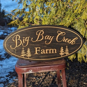 Custom Carved Wood Sign: Personalized Outdoor Cabin Decor