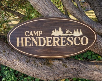 Custom Carved Wood Sign, Personalized Outdoor Wooden Name Sign