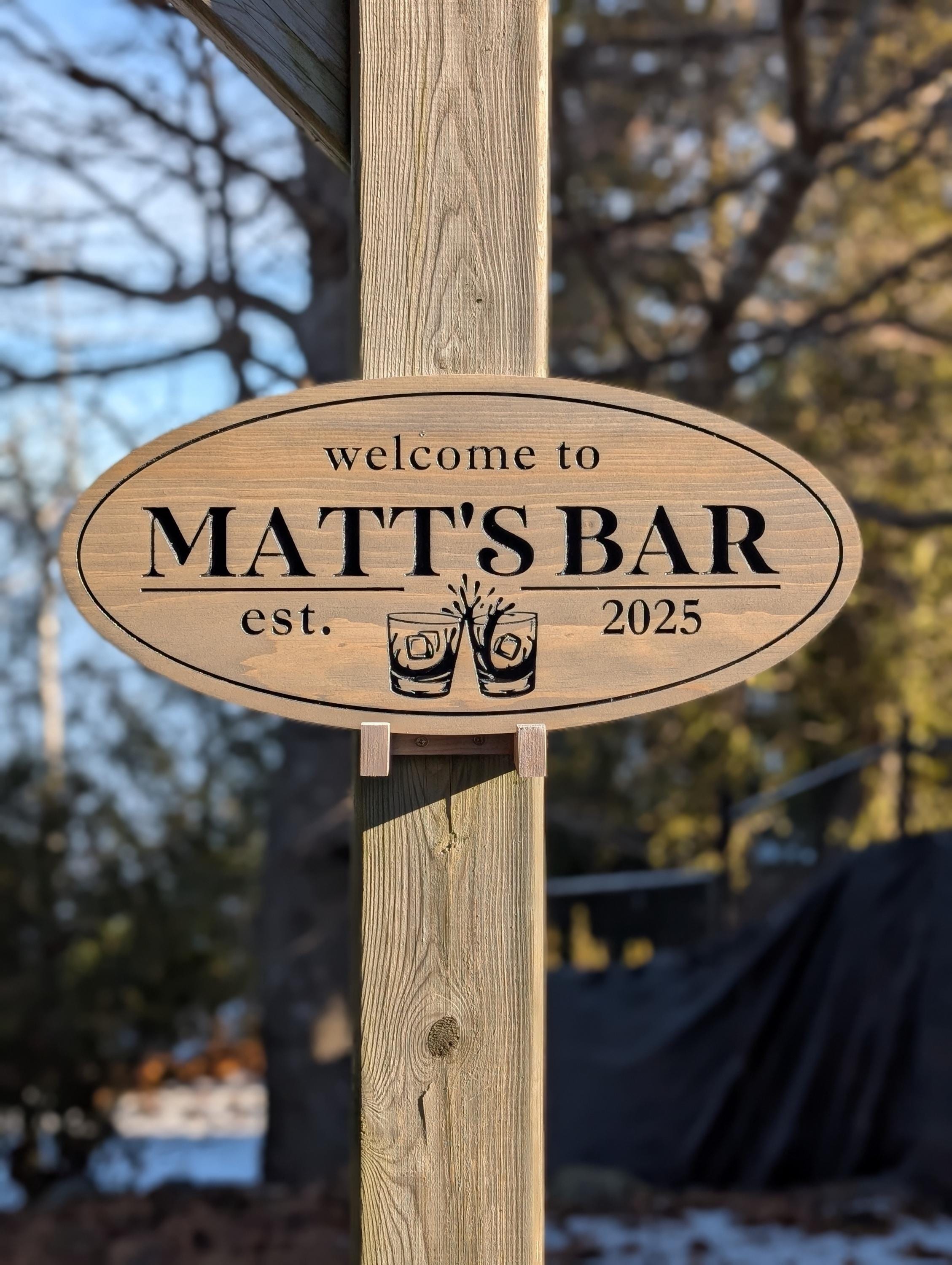 Bar Sign Handmade Custom Engraved Wood Bar Sign – Personalized Home Bar Decor - Etsy