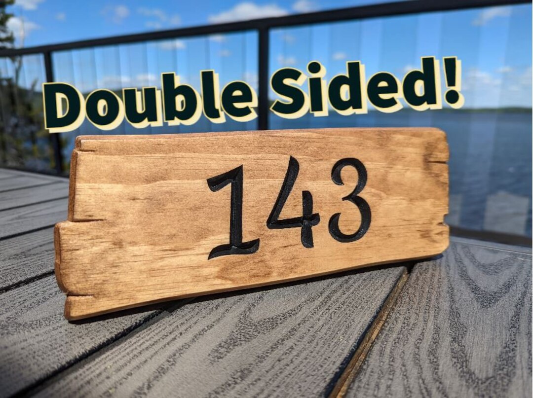 Double Sided Rustic Carved Wood Sign: Personalized Home, Cabin, Ranch ...