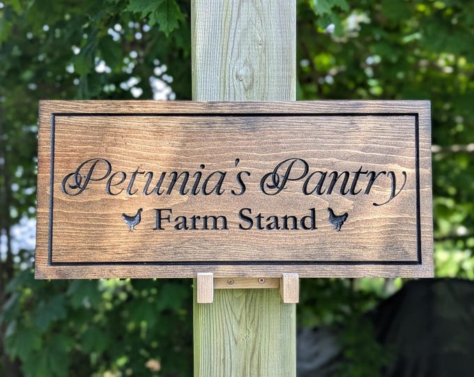 Wooden Engraved Farm Stand Sign- Personalized