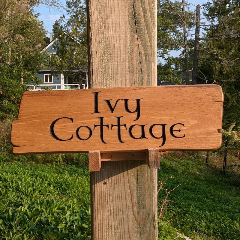 Personalized Carved Wood Sign: Rustic Cabin, Home, Garden
