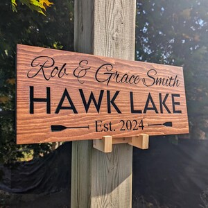 Personalized Carved Wood Sign: Outdoor Cabin, Camping, Treehouse