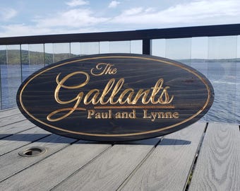 Custom Engraved Wood Address Sign with full color designs | Rustic Cottage Welcome Decor