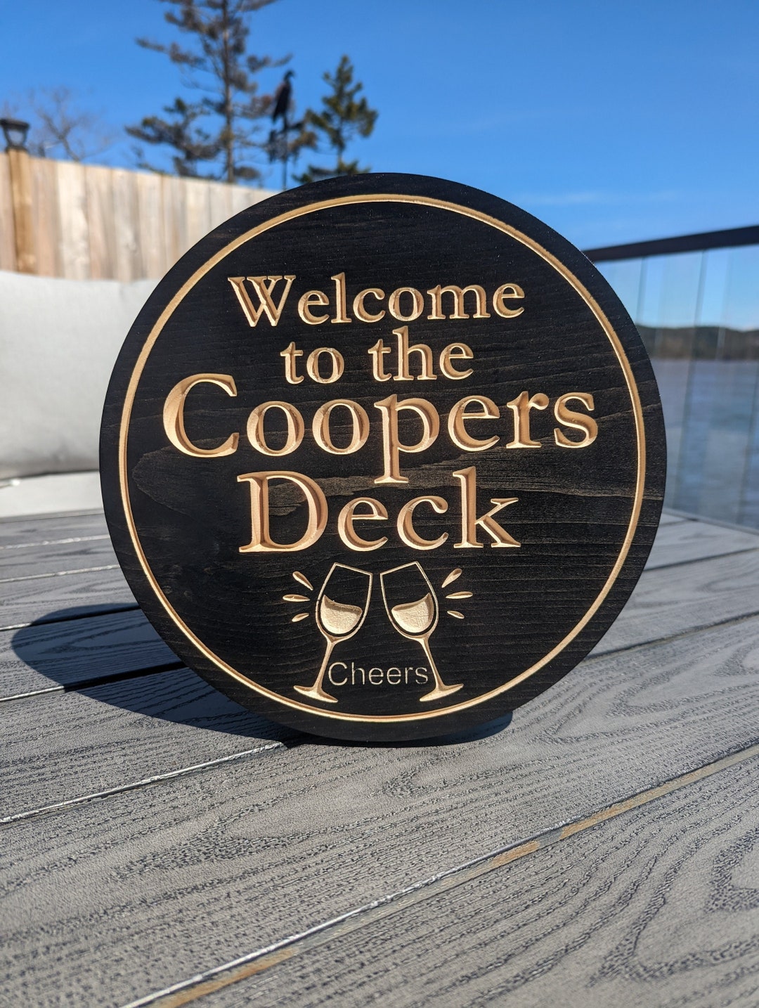 Rustic Circle. Sign Engraved Wooden Circle Sign for Cottage/home Deck - Etsy